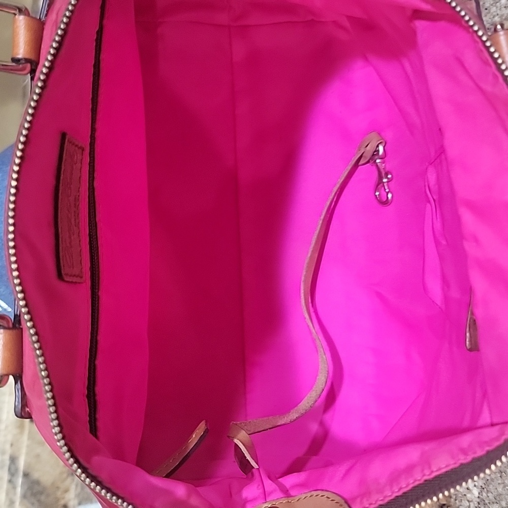 DOONEY & BOURKE RED NYLON SATCHEL TOTE - Picture 10 of 12